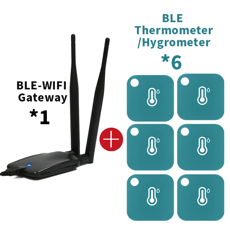 6- bluetooth 1-Wifi Thermometer/Hygrometer Temperature and Humidity Data Loggers Intelligent Remote Monitor For iPhone/Android
6- bluetooth 1-Wifi Thermometer/Hygrometer Temperature and Humidity Data Loggers Intelligent Remote Monitor For iPhone/Android
