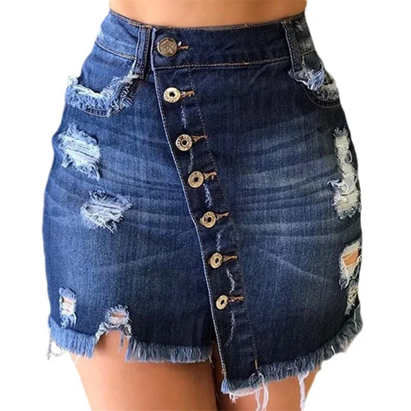 LJCUIYAO Ripped Denim Skirt Summer Women Jeans Mini Button Hole Ladies Office Split Front Open Tassel Asymmetry Pockets Bottom
LJCUIYAO Ripped Denim Skirt Summer Women Jeans Mini Button Hole Ladies Office Split Front Open Tassel Asymmetry Pockets Bottom