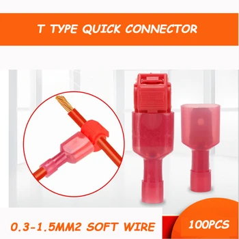 100pcs auto connector T type Insulated Crimp Terminal Wire Connectors Wire Clamp Insert Combo Kit Solderless Quick Connector
100pcs auto connector T type Insulated Crimp Terminal Wire Connectors Wire Clamp Insert Combo Kit Solderless Quick Connector