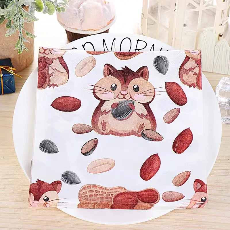 10pcs 33*33cm Squirrel theme paper napkins serviettes decoupage decorated for wedding party virgin wood tissues
10pcs 33*33cm Squirrel theme paper napkins serviettes decoupage decorated for wedding party virgin wood tissues