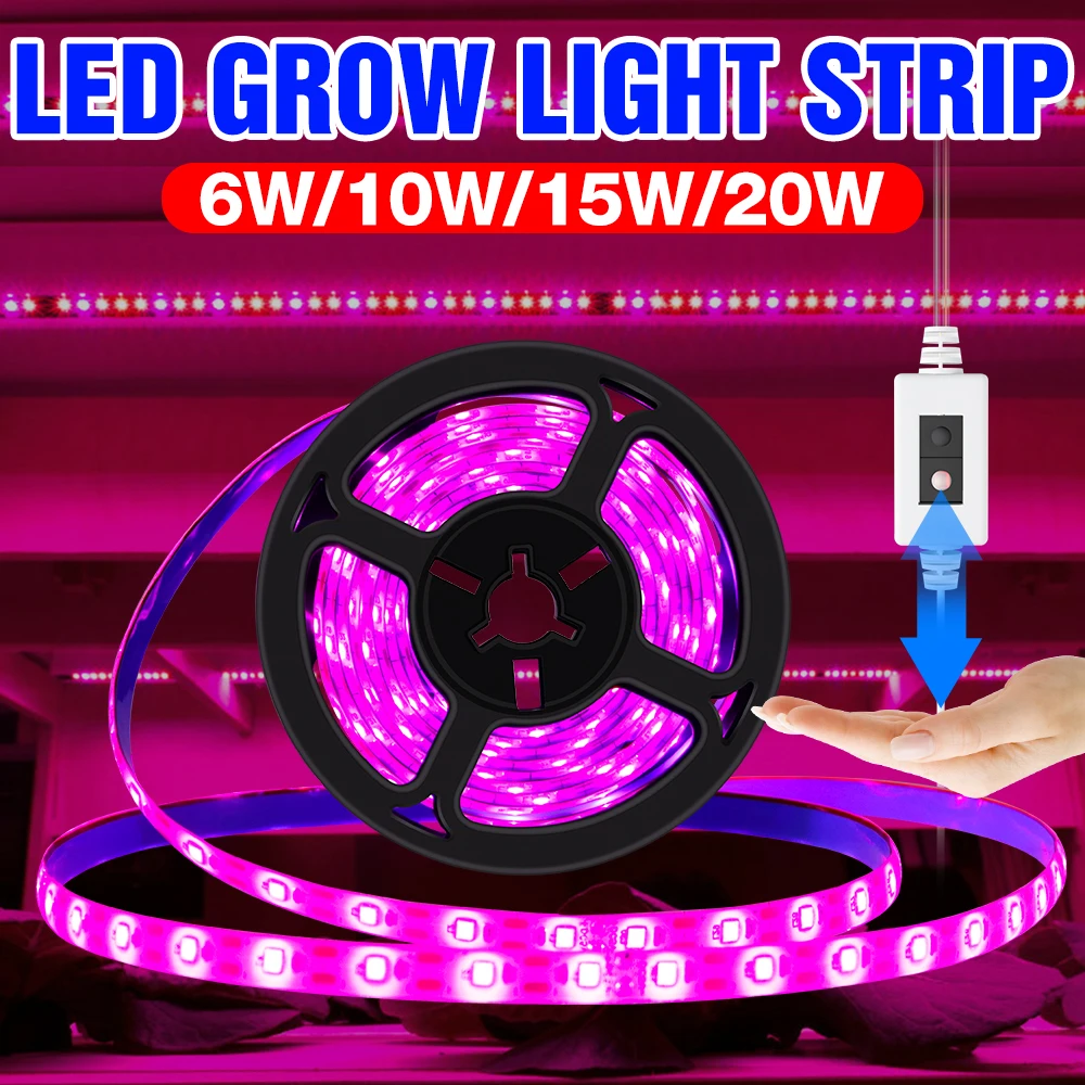 Greenhouse Full Spectrum LED Grow Light USB 5V Plant Lamp Strip 0.5M 1M 2M 3M Waterproof Hydroponics Phyto Lamp LED Fitolampy
Greenhouse Full Spectrum LED Grow Light USB 5V Plant Lamp Strip 0.5M 1M 2M 3M Waterproof Hydroponics Phyto Lamp LED Fitolampy