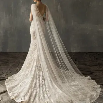 Women Tulle Cathedral Floor Length Wedding Capes Shoulder Imitation Crystal Jewelry Floral Appliques Bridal Long Wraps Cloak 
Women Tulle Cathedral Floor Length Wedding Capes Shoulder Imitation Crystal Jewelry Floral Appliques Bridal Long Wraps Cloak