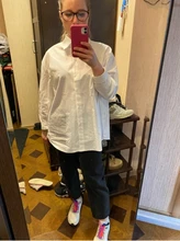 Yitimoky-camisa con botones para mujer, de talla grande Blusa de manga larga de algodón, Tops rosas, blancas y azules, ropa de oficina, novedad