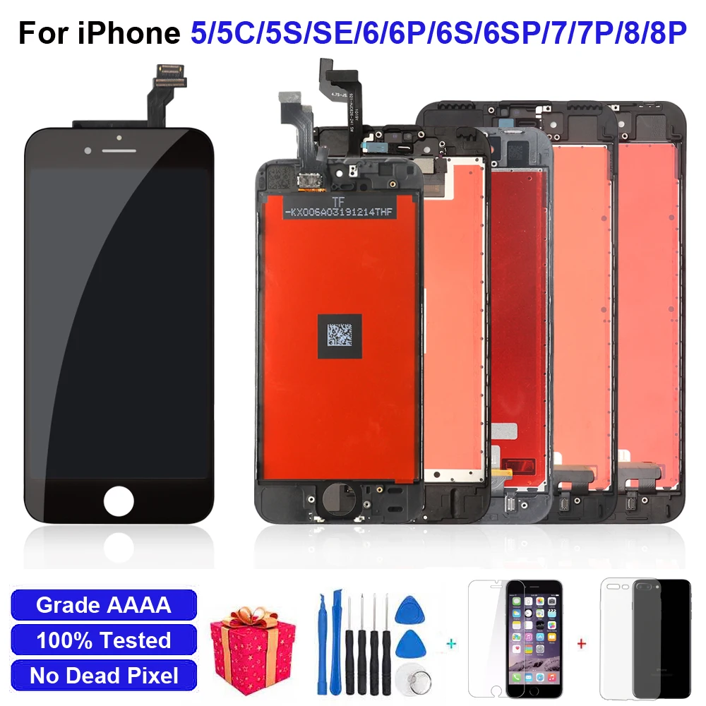 AAA+++ Grade LCD Screen For iPhone 6S 6 6P 6SP Digitizer Assembly Replacement For iPhone 5S 5C 5G 7 8 Plus Screen With Tools
AAA+++ Grade LCD Screen For iPhone 6S 6 6P 6SP Digitizer Assembly Replacement For iPhone 5S 5C 5G 7 8 Plus Screen With Tools