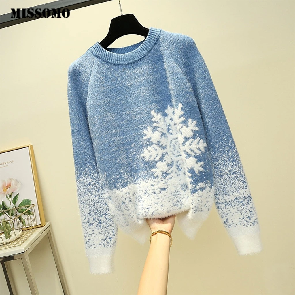 MISSOMO Autumn Winter Clothes Women O-Neck Merry Christmas Snowflake Print Thick Knitted Sweater women Tops Pullover jumper pull
MISSOMO Autumn Winter Clothes Women O-Neck Merry Christmas Snowflake Print Thick Knitted Sweater women Tops Pullover jumper pull