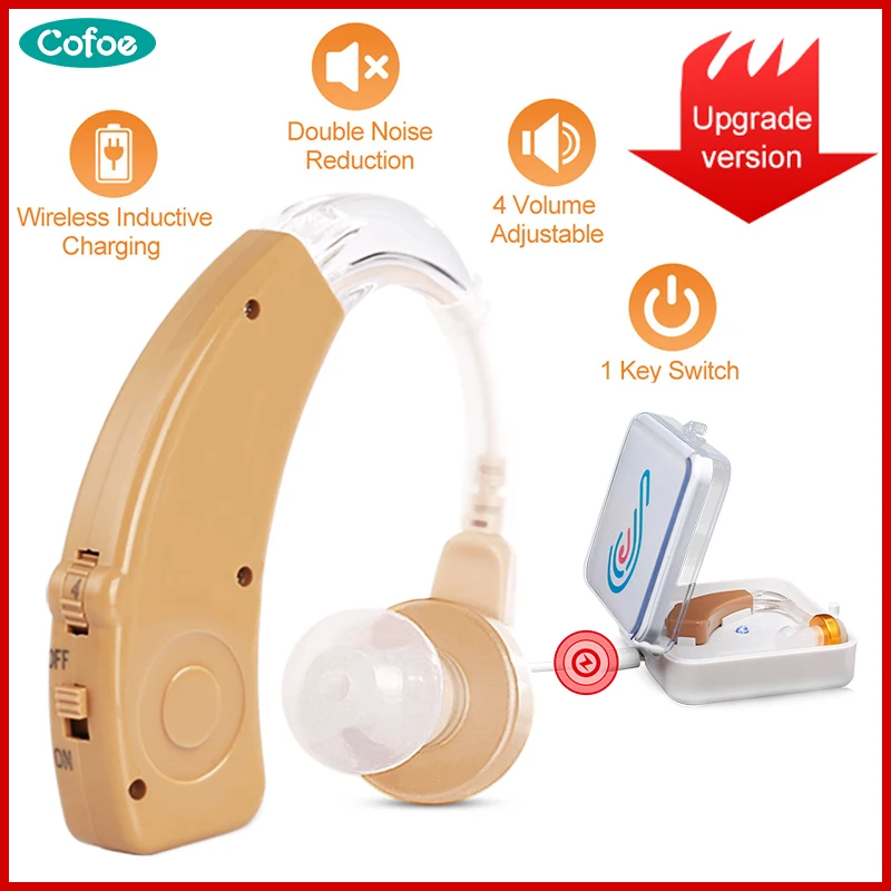 Cofoe Digital Hearing Aid BTE Rechargeable Hearing Aids Device Sound Amplifier Wireless Ear Aids for the Hearing Loss Elderly
Cofoe Digital Hearing Aid BTE Rechargeable Hearing Aids Device Sound Amplifier Wireless Ear Aids for the Hearing Loss Elderly