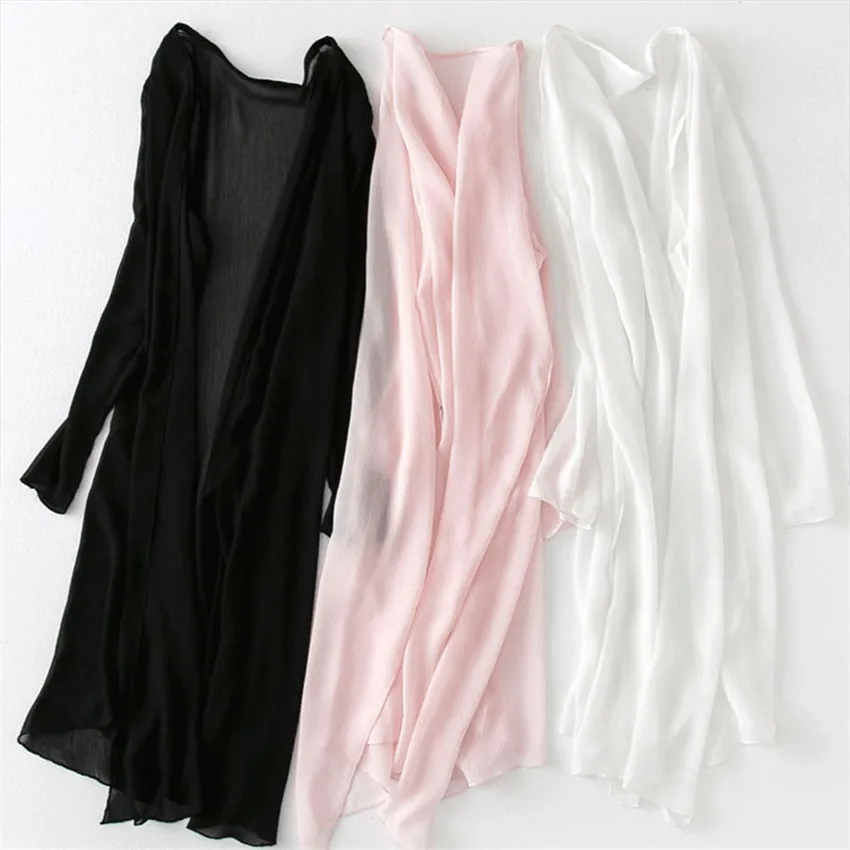 2020 Fashion Summer Women Midi-Long Chiffon Cardigan Blouses White Blousas Sun Protection Clothings Lady Thin beach Shirts W1158
2020 Fashion Summer Women Midi-Long Chiffon Cardigan Blouses White Blousas Sun Protection Clothings Lady Thin beach Shirts W1158