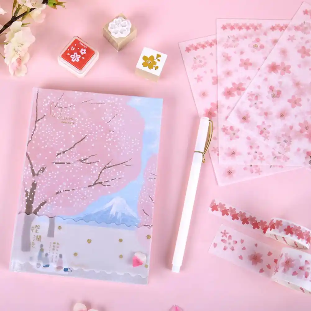 glorystar cherry blossoms schedule book diary notebook gift box