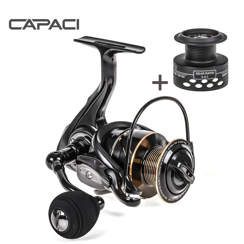 CAPACI Spinning Fishing Reel 1000-3000 Series 14LBS Drag 13+1BB 5.5:1 Metal Wheel With Extra Spool Fish Tools | Спорт и развлечения