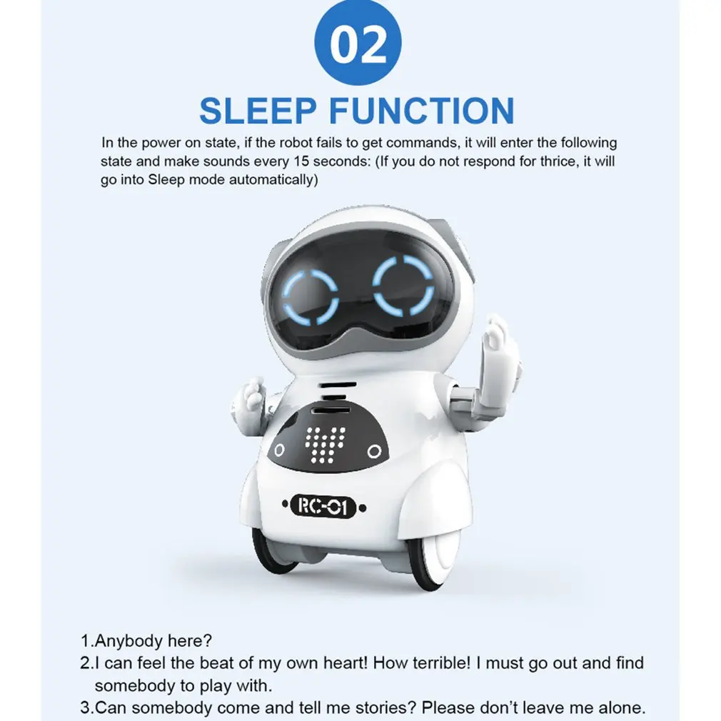 1pcs Intelligent Mini Pocket Robot Walk Music Dance Toy Light Voice Recognition Conversation Repeat Smart Interactive Kids Gift
1pcs Intelligent Mini Pocket Robot Walk Music Dance Toy Light Voice Recognition Conversation Repeat Smart Interactive Kids Gift