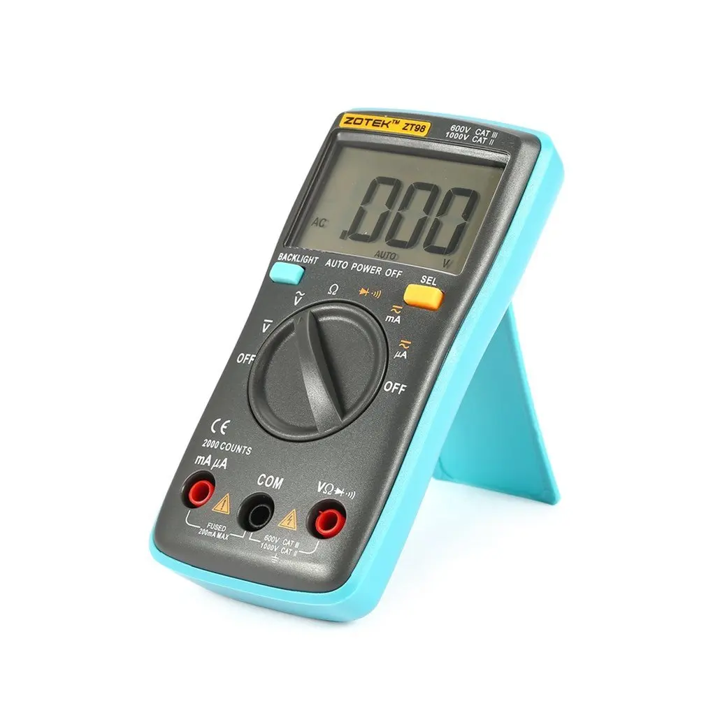 Digital Multimeter ZT98 ZT100 ZT101 ZT102 Ammeter Voltmeter Resistance Frequency backlight Meter voltage Diode Frequency
Digital Multimeter ZT98 ZT100 ZT101 ZT102 Ammeter Voltmeter Resistance Frequency backlight Meter voltage Diode Frequency