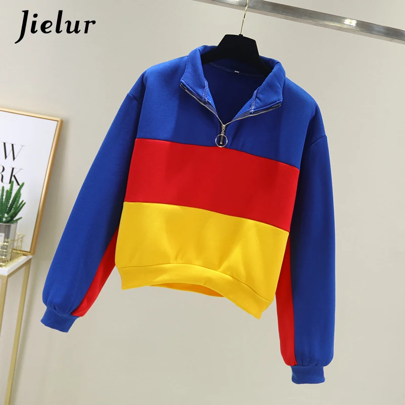 Jielur New Harajuku Autumn Korean Female Sweatshirt Spell Color Pachwork Cropped Hoodies for Women Zipper Street Cool Tops S-XL
Jielur New Harajuku Autumn Korean Female Sweatshirt Spell Color Pachwork Cropped Hoodies for Women Zipper Street Cool Tops S-XL