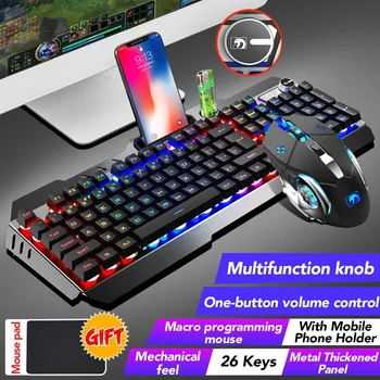 Rainbow Light Gaming Mechanical Keyboard Game Anti-ghosting VR Knob Switch Backlit Wired Keyboards Mouse Gamer Mice Black White
Rainbow Light Gaming Mechanical Keyboard Game Anti-ghosting VR Knob Switch Backlit Wired Keyboards Mouse Gamer Mice Black White
