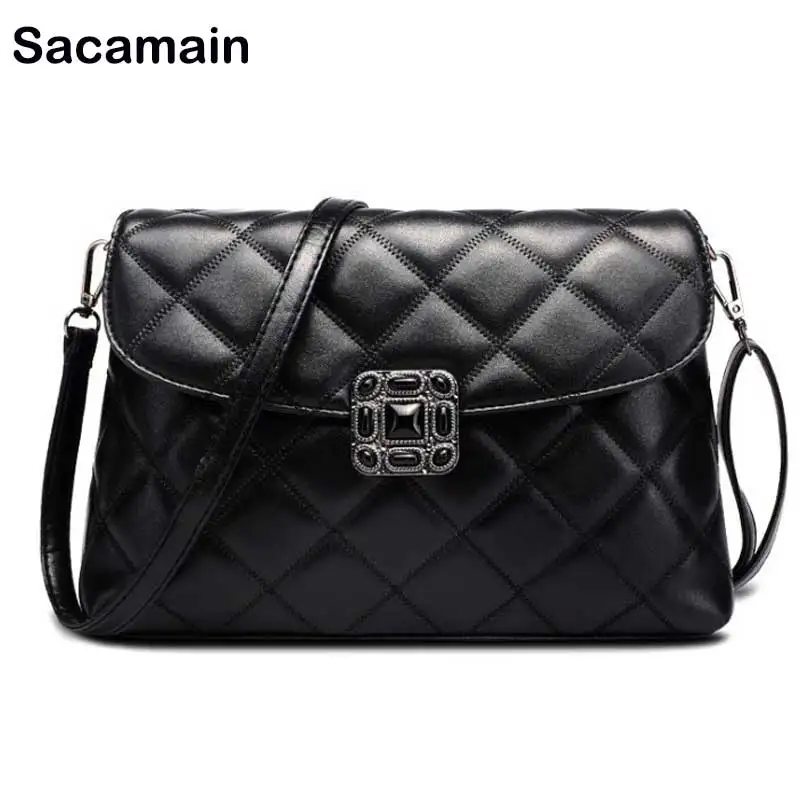 2020 Black Women Shoulder Bag Female Crossbody Chain Bag Plaid Handbag Quilted Sac A Main Femme PU Leather Messenger Bag
2020 Black Women Shoulder Bag Female Crossbody Chain Bag Plaid Handbag Quilted Sac A Main Femme PU Leather Messenger Bag