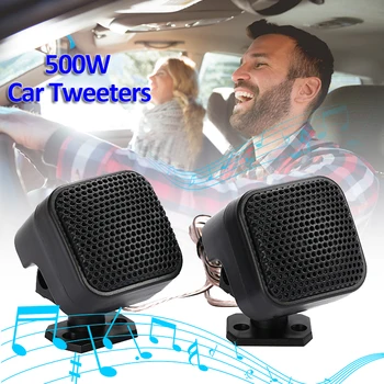 

12V 500W Car Tweeters Audio Speaker Loudspeaker CD MP3 Super Power Universal Auto Speakers For IPod 90 Degree Adjustable Stand