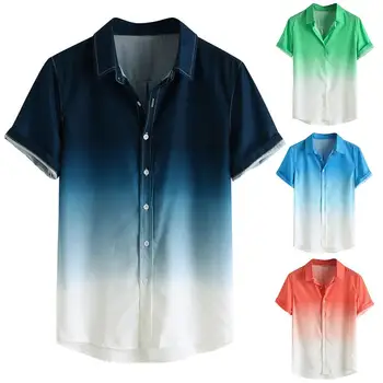 Factory direct sales Stylish Men Short Sleeve Turn Down Collar Gradient Color Print Button-s Shirt 2020
Factory direct sales Stylish Men Short Sleeve Turn Down Collar Gradient Color Print Button-s Shirt 2020