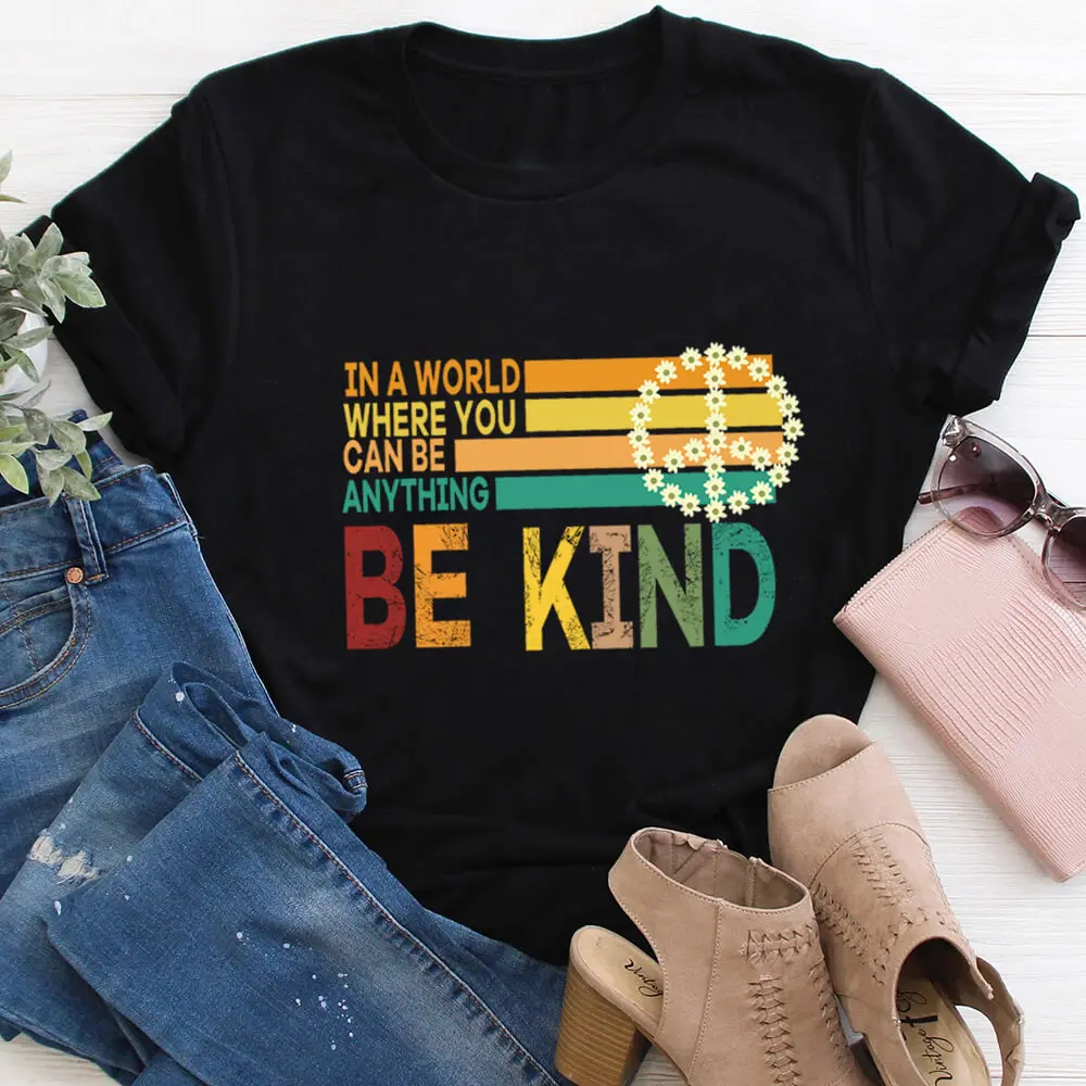 

Be Kind Christian 100%Cotton Printed Women Tshirt Women's Summer Kindness Tee Faith Short Sleeve Top Jesus T Shirt Gift for Her