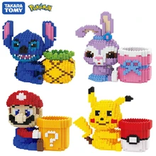 POKEMON Pikachu Super Mario Stitch Pen Holder Blocks Micro Building Mini Block DIY StellaLou Desktop ornament Toy For Children
POKEMON Pikachu Super Mario Stitch Pen Holder Blocks Micro Building Mini Block DIY StellaLou Desktop ornament Toy For Children