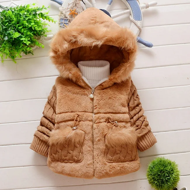 

Children Outerwear Winter Baby Girls Clothes Faux Fur Fleece Jackets Thick infant Coat Rabbit Ear Warm kids Jacket Xmas Snowsuit