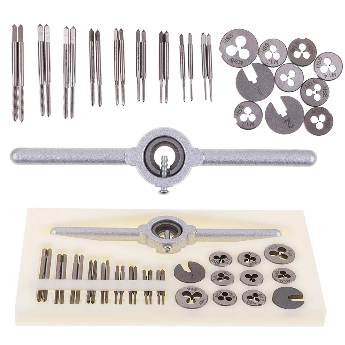 31PCS/SET M1-M2.5 Mini Metric Tap Die Set HSS Screw Thread Plugs Taps Hand Screw Tap Die Wrench Set Hand Tools
31PCS/SET M1-M2.5 Mini Metric Tap Die Set HSS Screw Thread Plugs Taps Hand Screw Tap Die Wrench Set Hand Tools