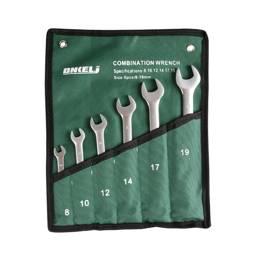 Ratcheting Wrench Set Kit With Open End And Box End Metric Wrench Combination Chrome Vanadium Steel With Tool Roll Bag 6Pcs
Ratcheting Wrench Set Kit With Open End And Box End Metric Wrench Combination Chrome Vanadium Steel With Tool Roll Bag 6Pcs