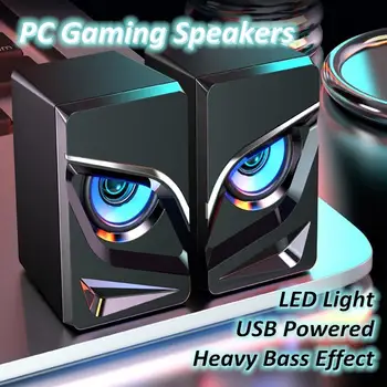 V-128 PC Gaming Speakers LED Light Heavy Bass Audio HiFi Stereo Sound Desktop Soundbox Computer Speakers USB Powered with Switch
V-128 PC Gaming Speakers LED Light Heavy Bass Audio HiFi Stereo Sound Desktop Soundbox Computer Speakers USB Powered with Switch