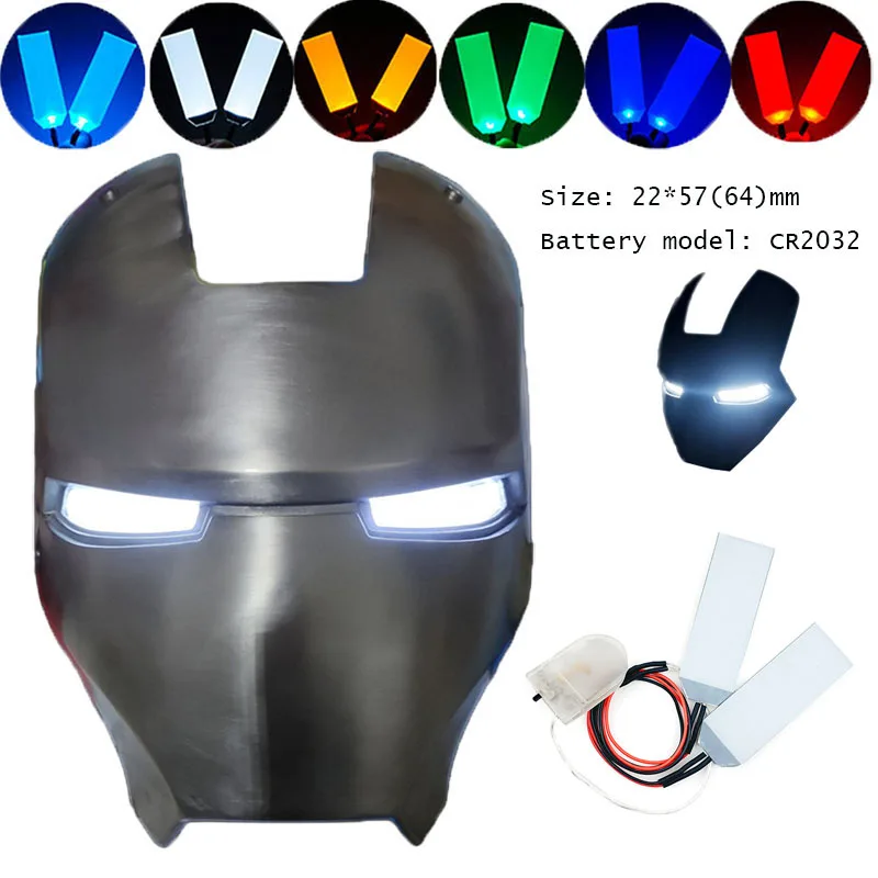 DIY LED Light Eyes Kits for Tony Stark Helmet Colorful Eye Mask Halloween Christmas Cosplay Accessories CR2032 Battery |