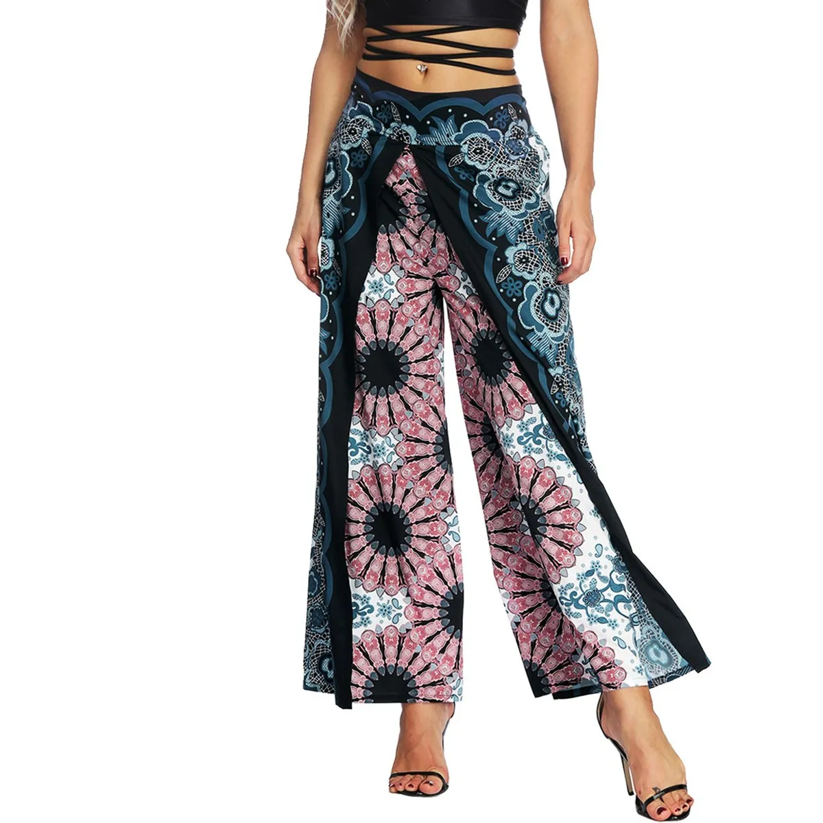 Nice Women 3D Print Patchwork Trousers Mid Waist Bohemian Wide Leg Pants Spring Summer Casual Loose Pants
Nice Women 3D Print Patchwork Trousers Mid Waist Bohemian Wide Leg Pants Spring Summer Casual Loose Pants