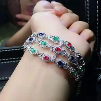 Fidelity natural 3*4mm sapphire Bracelets s925 sterling silver luxury fine jewelry for women natural gemstone combination
Fidelity natural 3*4mm sapphire Bracelets s925 sterling silver luxury fine jewelry for women natural gemstone combination