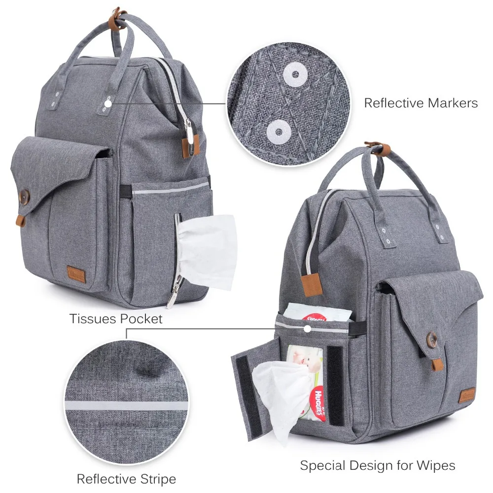 Waterproof Diaper Bag Reflective Mommy Backpack Large Capacity Trailer Bag Multi-functional Diaper Bag Mother Travel Nappy Bag
Waterproof Diaper Bag Reflective Mommy Backpack Large Capacity Trailer Bag Multi-functional Diaper Bag Mother Travel Nappy Bag