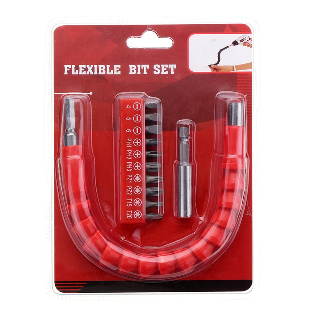 Mulitifuntional 300mm Flexible Shaft With 10pcs Screwdriver Bit Repairing Tools Accessories Extension Rod For Electronic Drill
Mulitifuntional 300mm Flexible Shaft With 10pcs Screwdriver Bit Repairing Tools Accessories Extension Rod For Electronic Drill