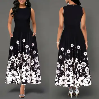 Plus Size Elegant Women's Floral Print Long Maxi Dress Evening Party Beach Dress Summer Sleeveless Long Flower Sundress Costume
Plus Size Elegant Women's Floral Print Long Maxi Dress Evening Party Beach Dress Summer Sleeveless Long Flower Sundress Costume