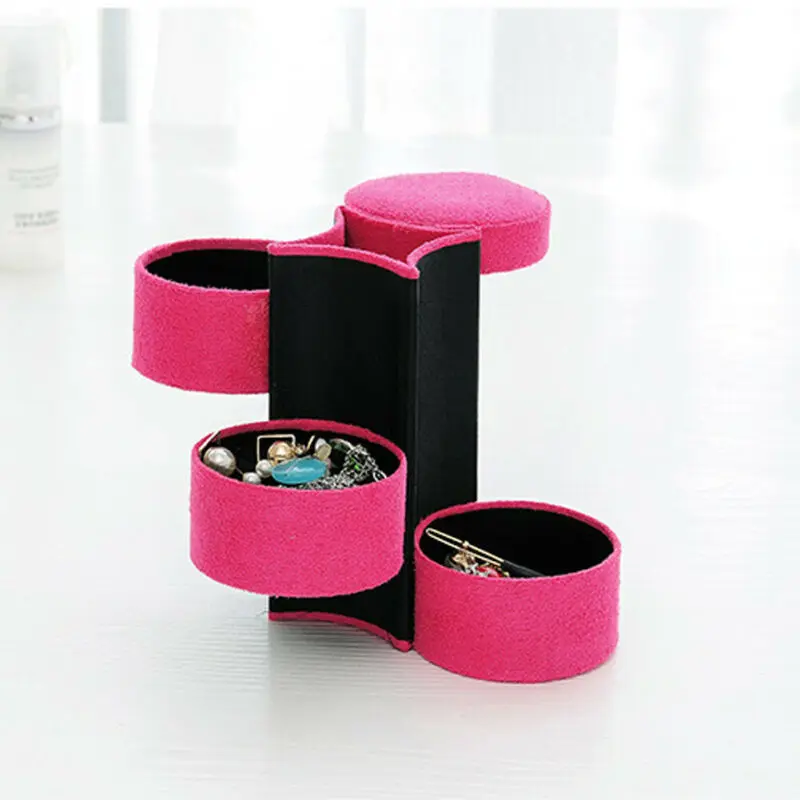 NEW Portable Jewelry Box 360° Rotating Necklace Bracelet Ring Storage Organizer | Дом и сад
