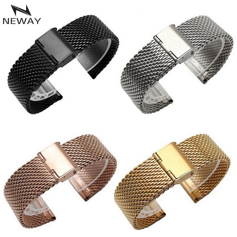 Metal Stainless Steel Milanese Watch Band Strap Wrist Watchband Buckle Black Rose Gold Silver 16mm 18mm 20mm 22mm 24mm Man Women 
Metal Stainless Steel Milanese Watch Band Strap Wrist Watchband Buckle Black Rose Gold Silver 16mm 18mm 20mm 22mm 24mm Man Women