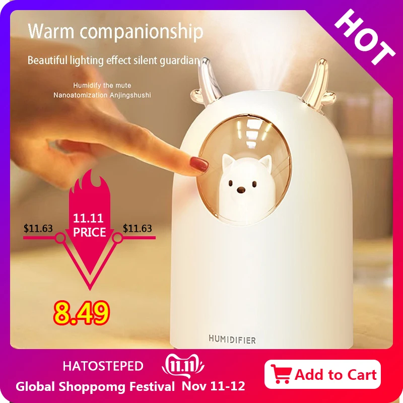 USB Mini Humidifier Cool Mist Cute Portable Air Humidifier With Night Light Air Diffuser For Bedroom Baby Room Home Office Car
USB Mini Humidifier Cool Mist Cute Portable Air Humidifier With Night Light Air Diffuser For Bedroom Baby Room Home Office Car