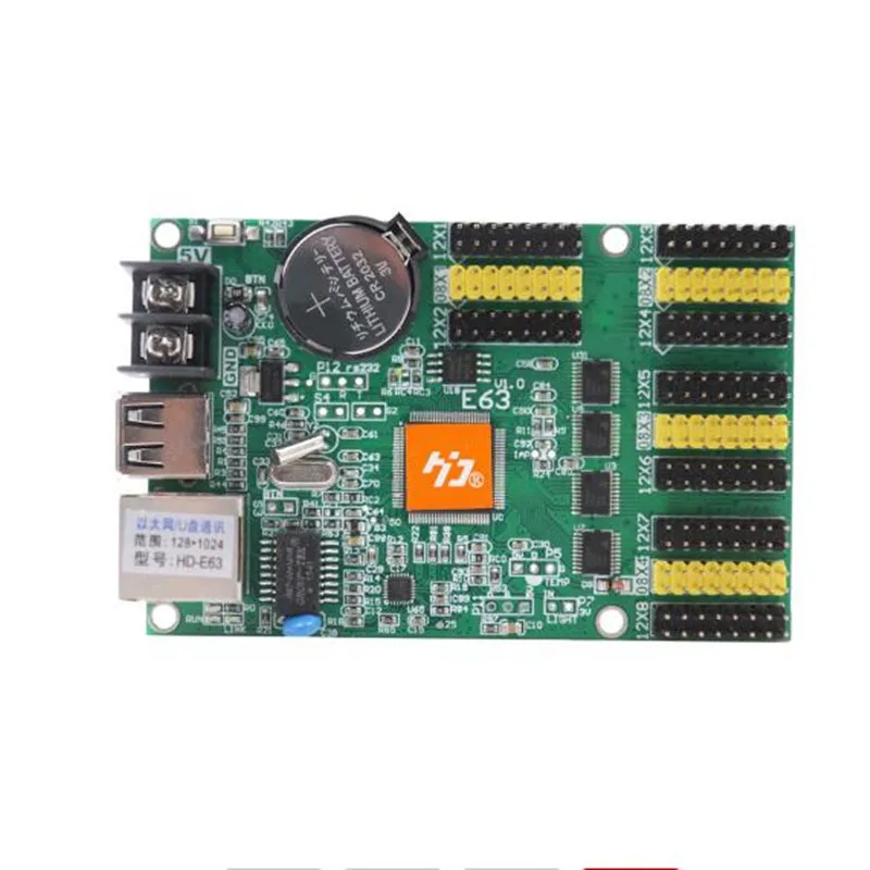 HD-E63 512*128 1024*128 8 * HUB12 и 4 HUB08 Ethernet USB порт один двойной цвет P10 Светодиодный дисплей