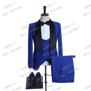2020 Royal Blue Slim Fit Wedding Costume Suit For Men Groom Suits Tuxedos 3 Pieces Groomsmen Party Suits Wedding Tuxedo For Men 
2020 Royal Blue Slim Fit Wedding Costume Suit For Men Groom Suits Tuxedos 3 Pieces Groomsmen Party Suits Wedding Tuxedo For Men