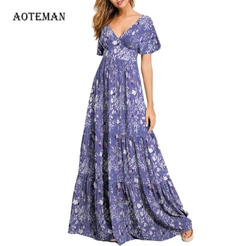 Spring Summer Dress Women 2020 Casual Fashion Sexy V Neck Floral Print Party Dresses Ladies Elegant Vintage Long Dress Vestidos 
Spring Summer Dress Women 2020 Casual Fashion Sexy V Neck Floral Print Party Dresses Ladies Elegant Vintage Long Dress Vestidos
