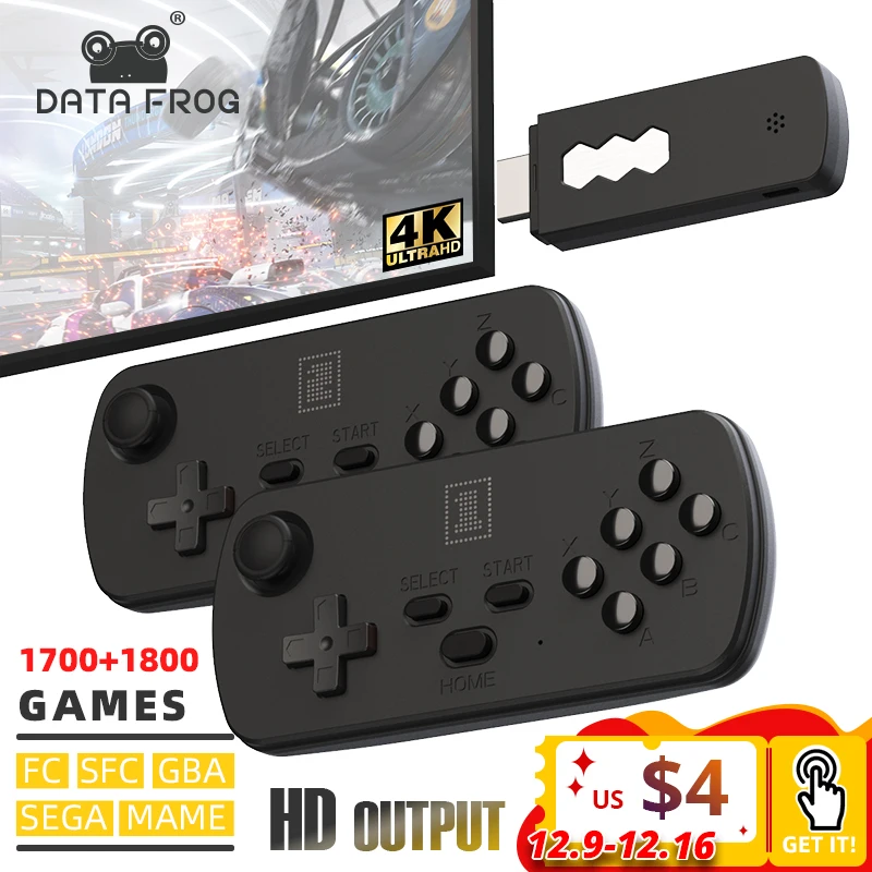 Data Frog Portable Retro Video Game Console 1700+ 4K TV Games for FC/SFC/GBA/SEGA/MAME HD Wireless Handheld Prefix 2 Players
Data Frog Portable Retro Video Game Console 1700+ 4K TV Games for FC/SFC/GBA/SEGA/MAME HD Wireless Handheld Prefix 2 Players