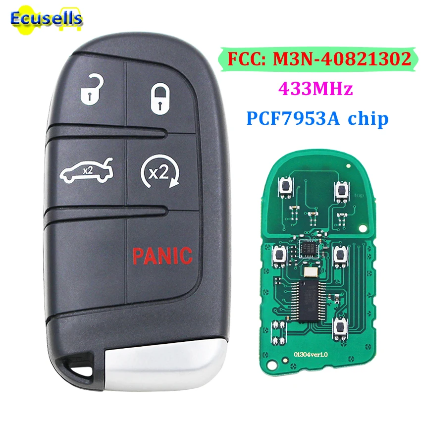 5 Buttons Smart Remote Key Fob for Dodge Charger Challenger Dart for Chrysler 300 for Jeep Grand Cherokee 433MHz 7953A / 46 chip
5 Buttons Smart Remote Key Fob for Dodge Charger Challenger Dart for Chrysler 300 for Jeep Grand Cherokee 433MHz 7953A / 46 chip