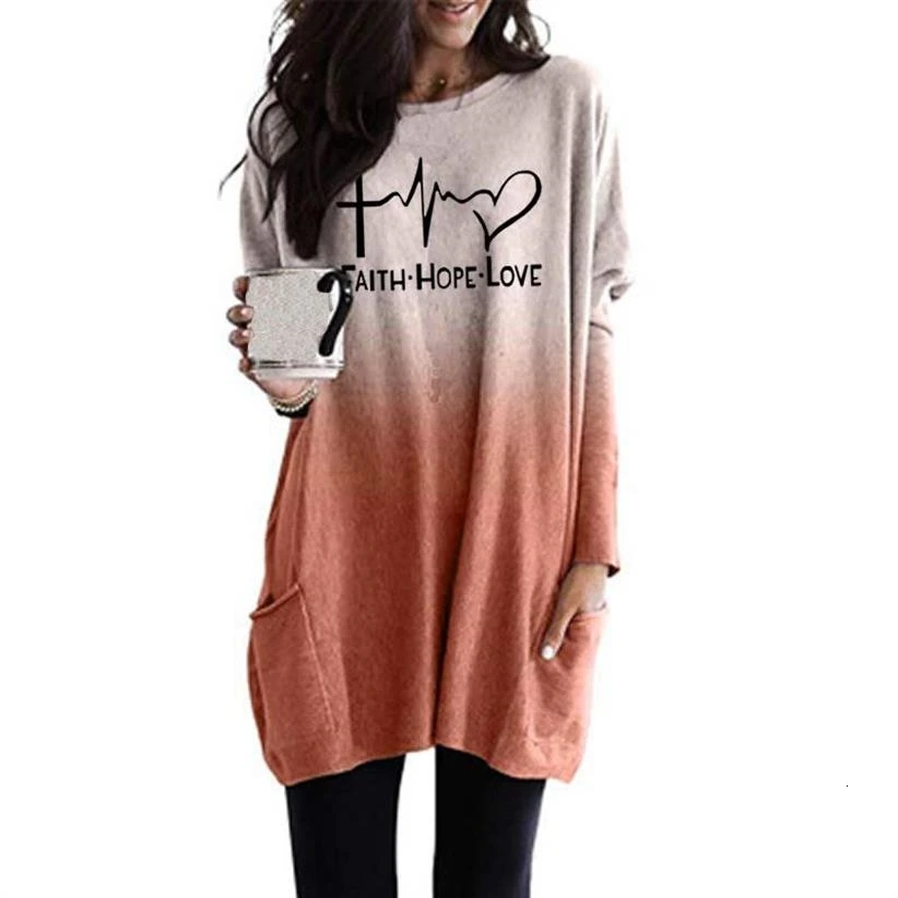 2022 New Fashion Faith Hope Love Letters Print T-Shirt For Women Gradient Long Sleeve Pocket T-Shirt Top Women Cropped
2022 New Fashion Faith Hope Love Letters Print T-Shirt For Women Gradient Long Sleeve Pocket T-Shirt Top Women Cropped