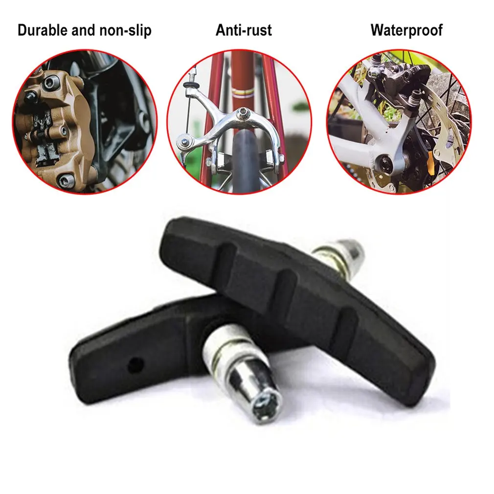 Durable Bicycle Cycling Bike V Brake Holder Pads Shoes Blocks Black rubber Durable pad for long-lasting performance