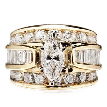 Huitan Trendy Luxury Queen Style Marquise Punk Rings Factory Wholesale Accessories Rings For Women Micro Paved Golden Color Ring 
Huitan Trendy Luxury Queen Style Marquise Punk Rings Factory Wholesale Accessories Rings For Women Micro Paved Golden Color Ring