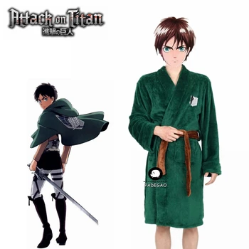 

Cosplay Cloak Attack on Titan Unisex Nightwear Sleepwear Bathrobe Costume Robe The Wings of Freedom Flannel Pajamas