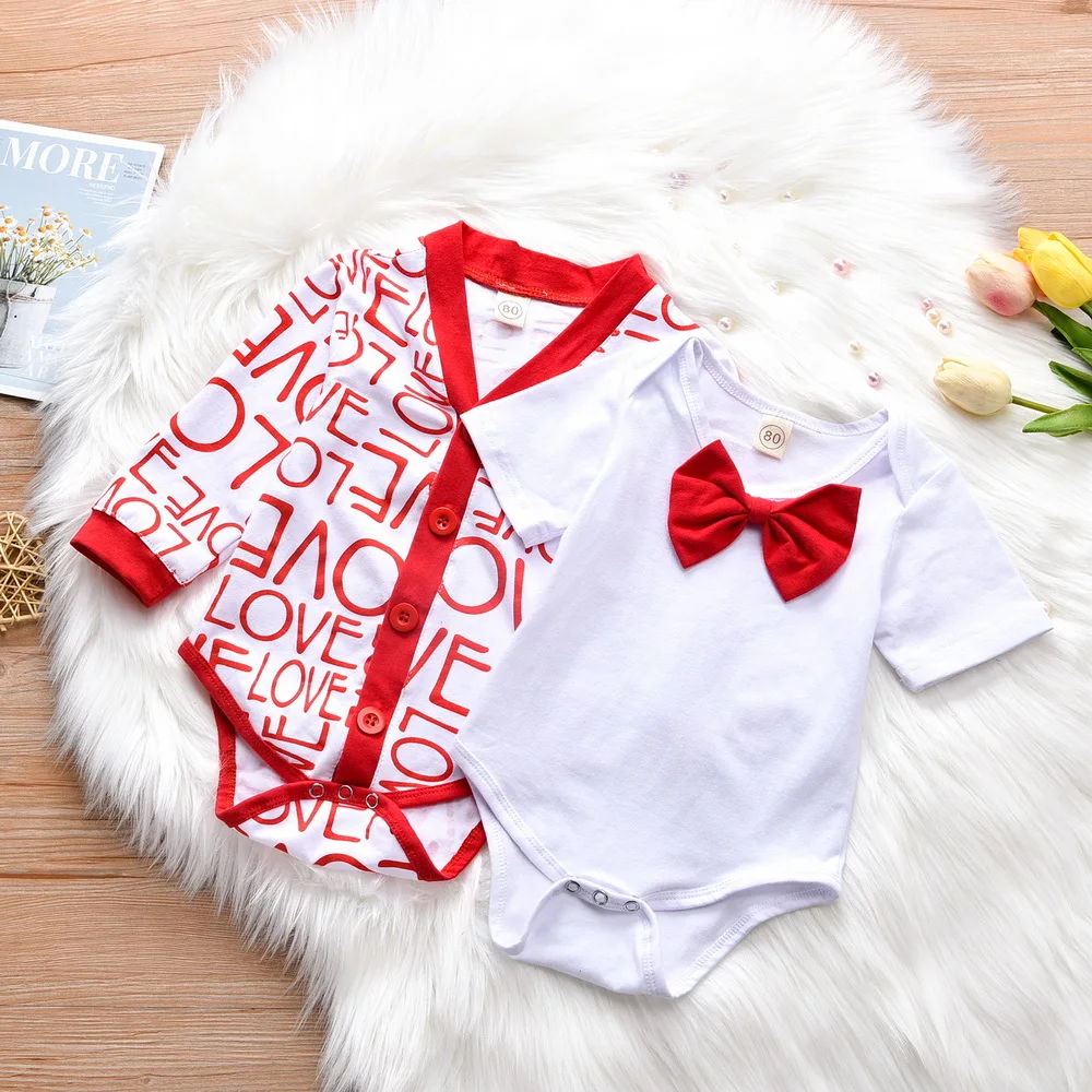 Newborn Baby Girls Clothes 2pcs Set Letter Print Button Bodysuit And Bowknot Bodysuit Valentine's Day Infants Outfits Suit D30
Newborn Baby Girls Clothes 2pcs Set Letter Print Button Bodysuit And Bowknot Bodysuit Valentine's Day Infants Outfits Suit D30