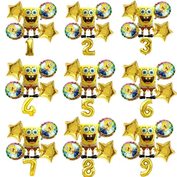 Cartoon Large Sponge bob 6pcs/set Gold Number Balloon Set Happy Children's Birthday Party Supplies Set Baby Shower Foil Balloon
Cartoon Large Sponge bob 6pcs/set Gold Number Balloon Set Happy Children's Birthday Party Supplies Set Baby Shower Foil Balloon