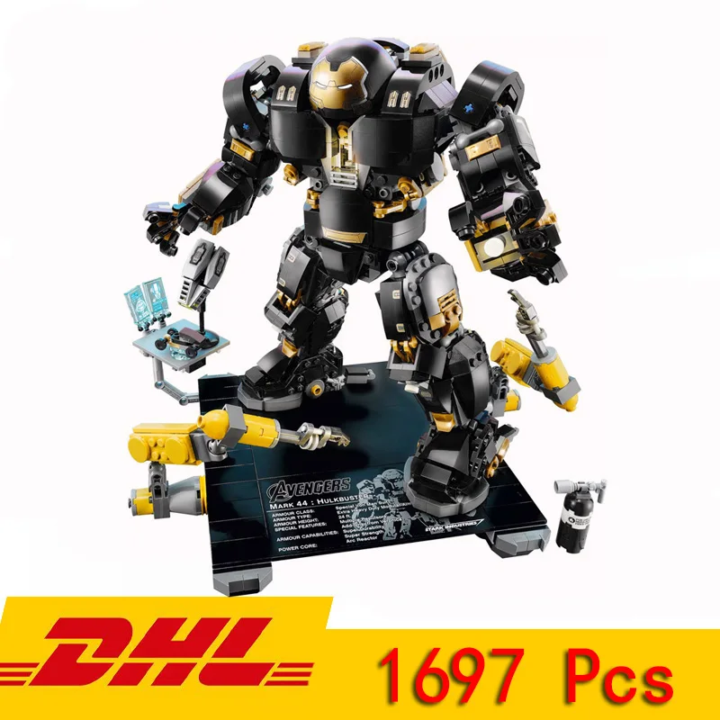 DHL 7142 1697Pcs Building Blocks Black The AvengersIron Man Anti-Hulk Battlegear Model Compatible Legoeds 76105 Bricks Kid Toy
DHL 7142 1697Pcs Building Blocks Black The AvengersIron Man Anti-Hulk Battlegear Model Compatible Legoeds 76105 Bricks Kid Toy