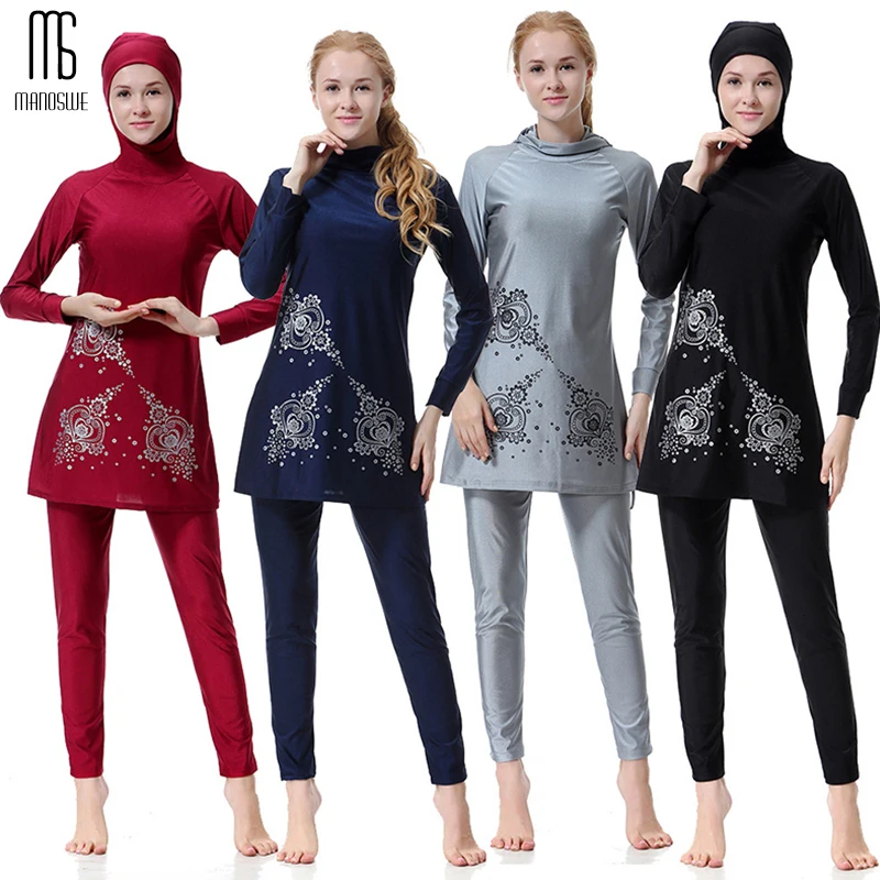 Manoswe High Quality Middle East Islamic Muslim long sleeve Print Burkinis Hijab Full Cover Costume swimwear Fashion Swimsuit
Manoswe High Quality Middle East Islamic Muslim long sleeve Print Burkinis Hijab Full Cover Costume swimwear Fashion Swimsuit