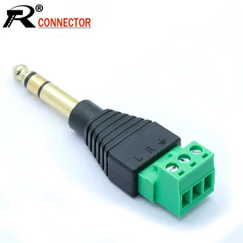 10pcs/lot 6.35mm AV Balun Terminal 1/4 Inch 3 Pole Stereo Male Plug to 3 Pins Block Screw AV Balun Video Connector Adapter
10pcs/lot 6.35mm AV Balun Terminal 1/4 Inch 3 Pole Stereo Male Plug to 3 Pins Block Screw AV Balun Video Connector Adapter