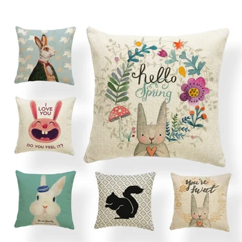 Fun Personalized Pillowcase Home Decoration Sofa 45 * 45Cm Polyester Linen Cushion Cover Rabbit Flowers Animal Cartoon Pillow
Fun Personalized Pillowcase Home Decoration Sofa 45 * 45Cm Polyester Linen Cushion Cover Rabbit Flowers Animal Cartoon Pillow